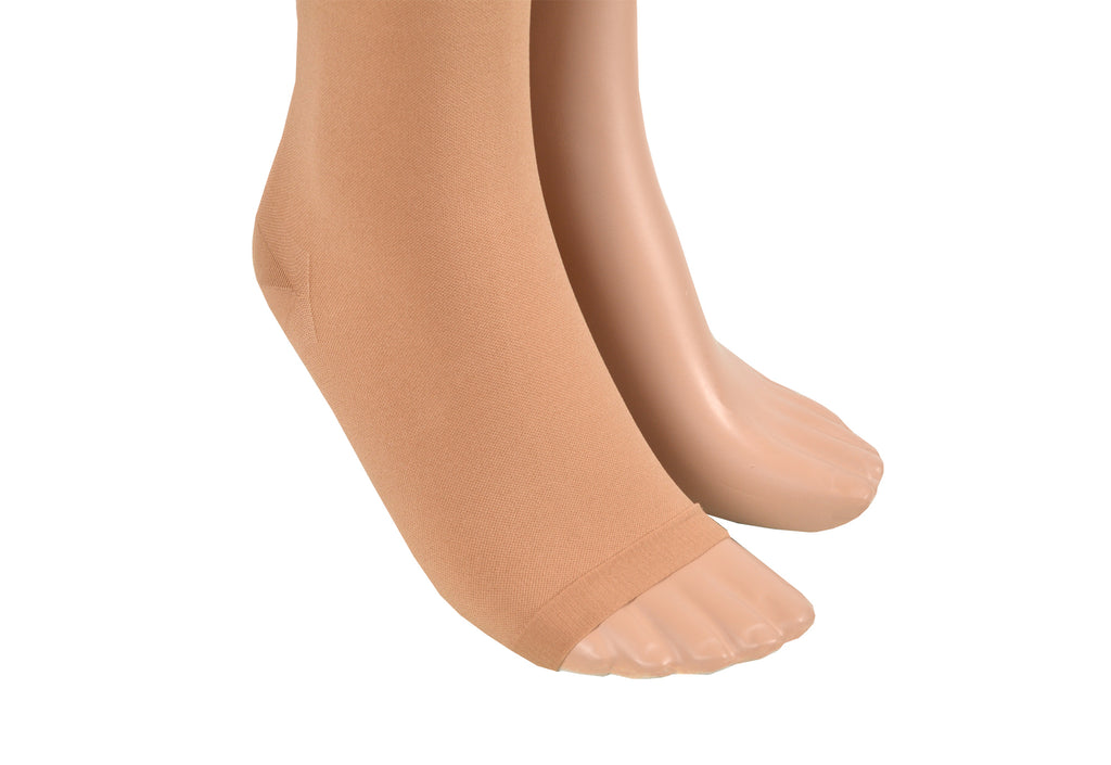 Medical Compression Tights Class 2 (23-32 mmHg), Open Toe, Beige